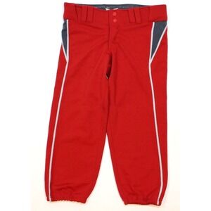 Maxim Softball Pants Womens Medium Red 3/4 Length Silicone Grip Hem Waist